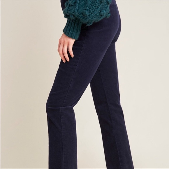 Anthropologie Navy, Corduroy, Cropped, Flare Trousers NWT Women’s Size 0 - Picture 4 of 10